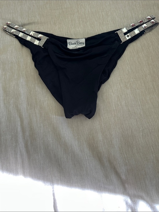 Beach Bunny Other - Beach Bunny Black Rhinestone-Embellished Bikini Bottom